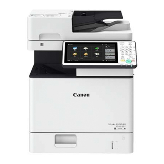 Canon imageRUNNER ADVANCE 715iF Getting Started