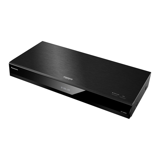 Panasonic Ultra HD Blu-ray DP-UB820 Owner's Manual