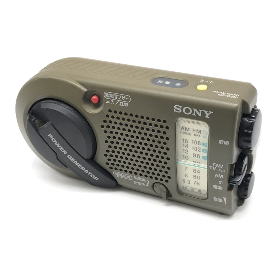 SONY ICF-B200 - FM/AM Radio Manual | ManualsLib