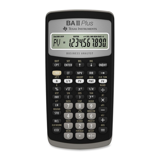 Texas Instruments BA II PLUS Manual