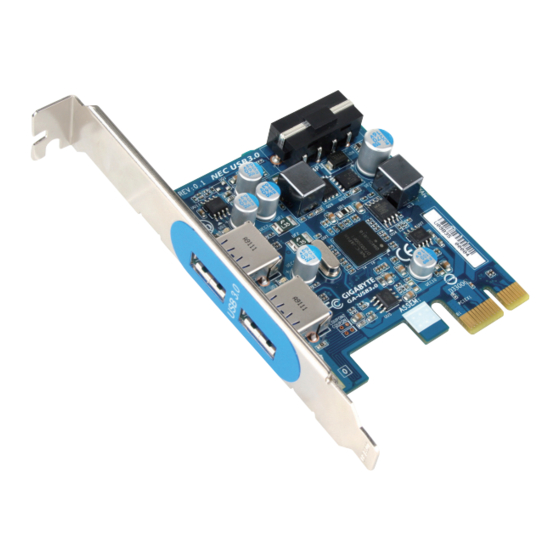 Gigabyte GA-USB3.0 Hardware Installation