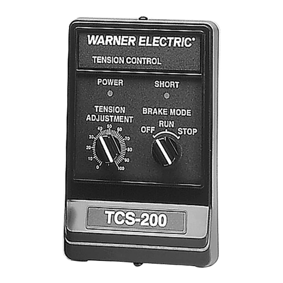 Warner Electric TCS-200 Installation & Operating Instructions Manual