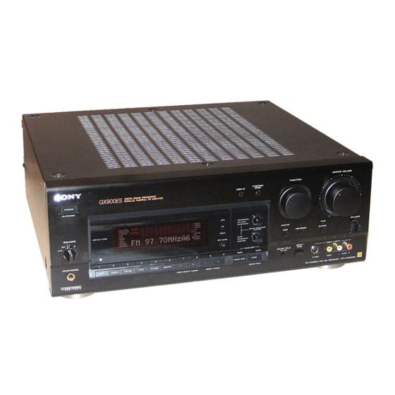 Sony STR-GX800ES - Fm Stereo Fm-am Receiver Manuals