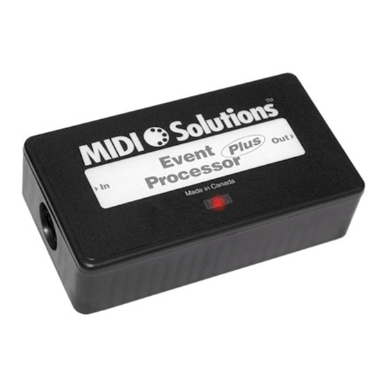 Midi Solutions Event Processor Operating Instructions Manual