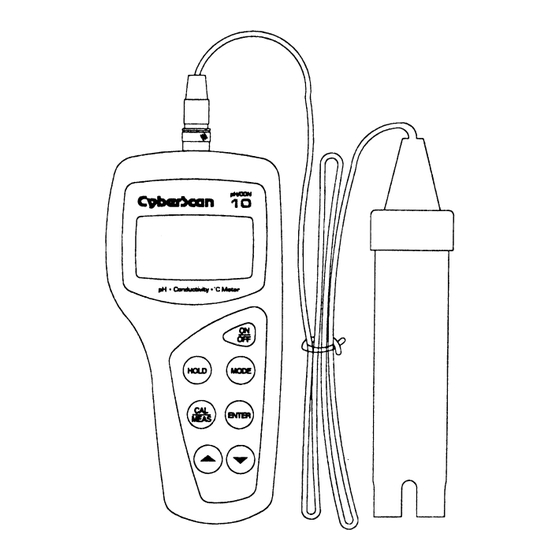 EUTECH INSTRUMENTS CYBERSCAN PC10 PHCONDUCTIVITY PORTABLE METER Manuel D'instructions