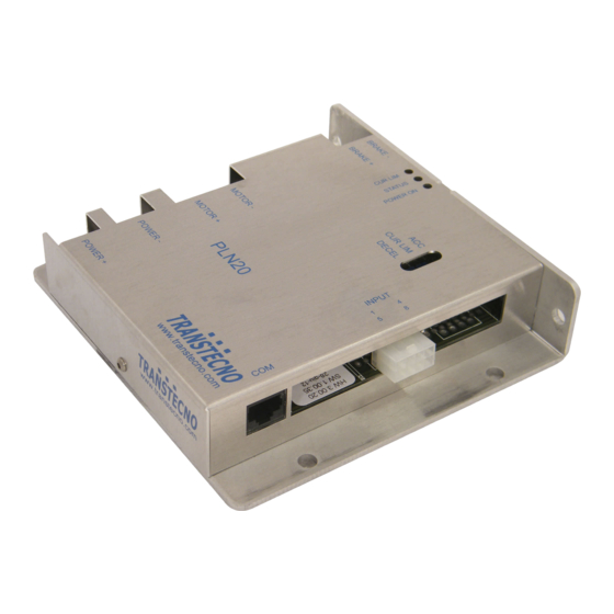 Transtecno PLN20 Installation And Maintenance Instructions Manual