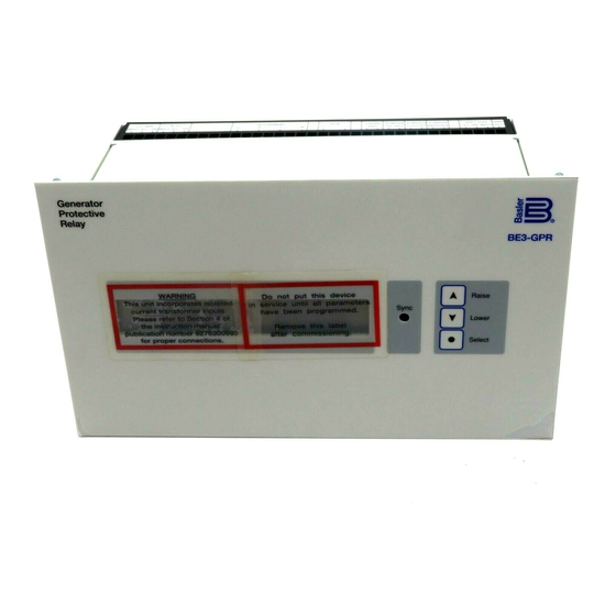 Basler BE3-GPR Manuals