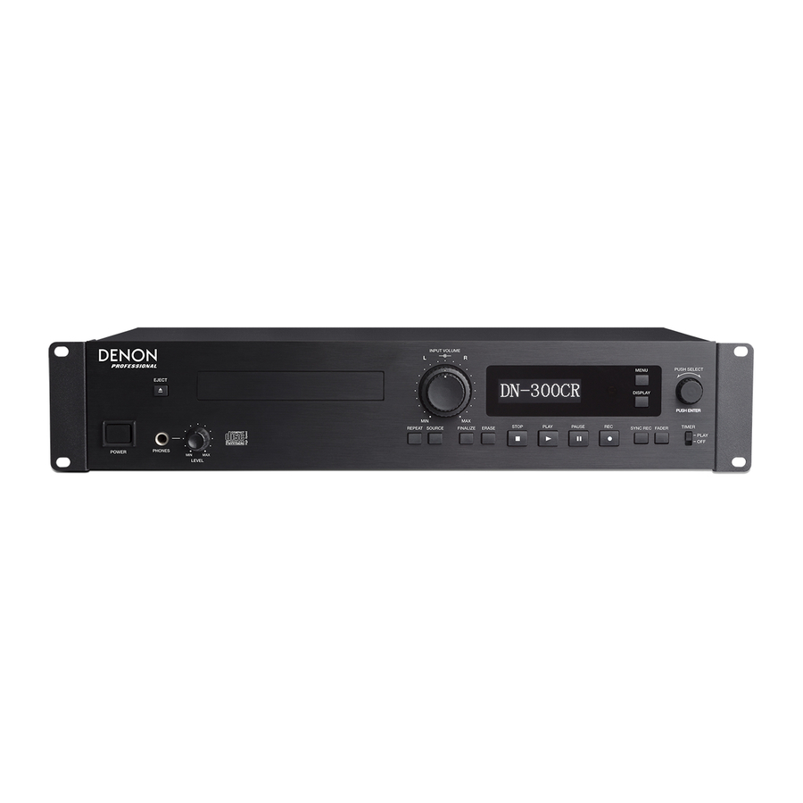 Denon Professional DN-300CR Quick Start Manual