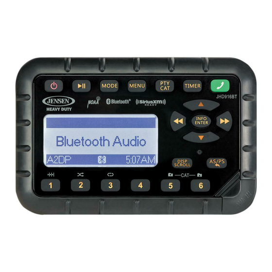 Jensen JHD916BT Installation And Operation Manual