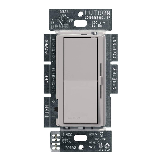 Lutron Electronics DVCL-153P Quick Install Manual