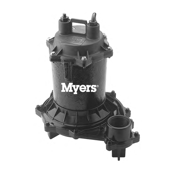 Pentair Myers ME40 Series Installation And Service Manual