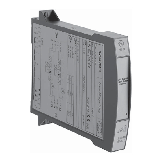 Camille Bauer SIRAX SI 815-6 Manuals