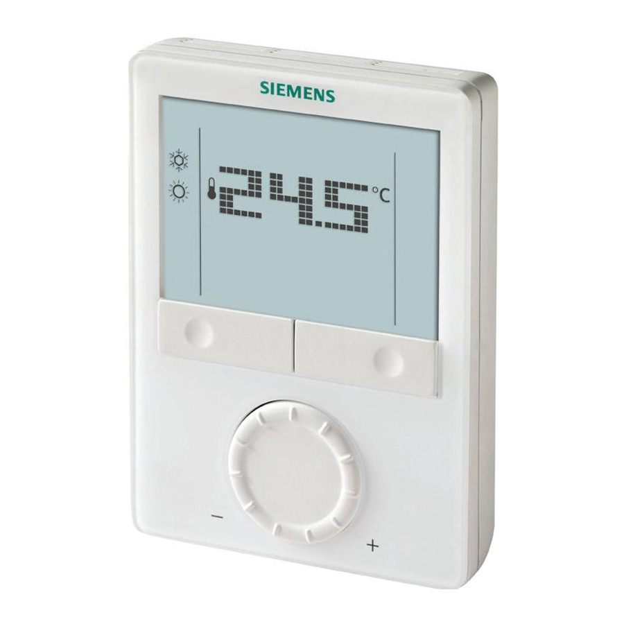 Siemens RDG100, RDG110, RDG160, RDG140 - Thermostat Operating Instructions