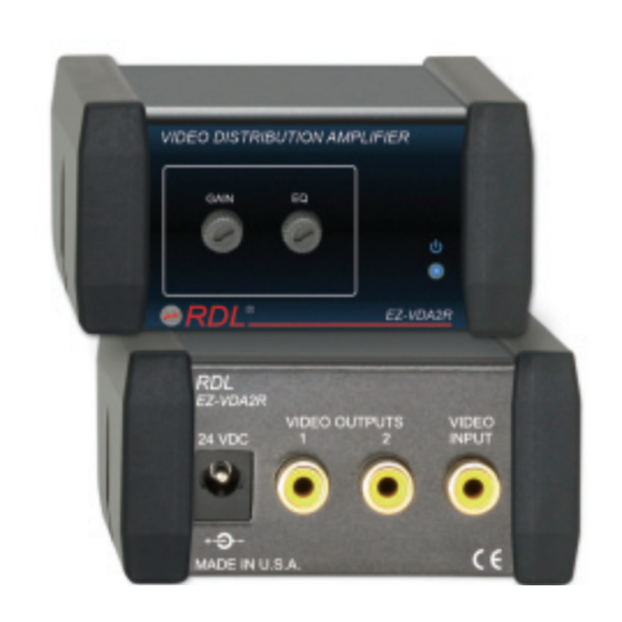 RDL EZ-VDA2R Installation And Operation Manual