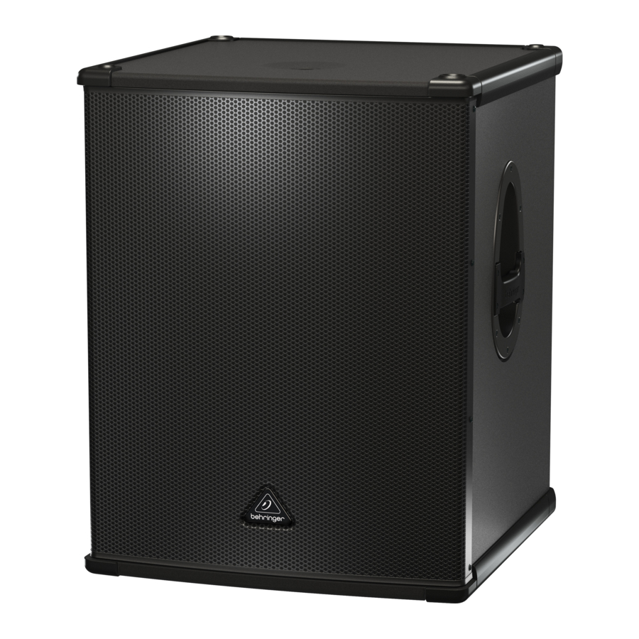 Shops behringer subwoofer manual