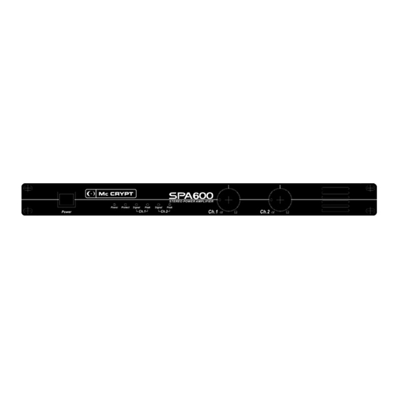MC Crypt SPA-600 Manuals