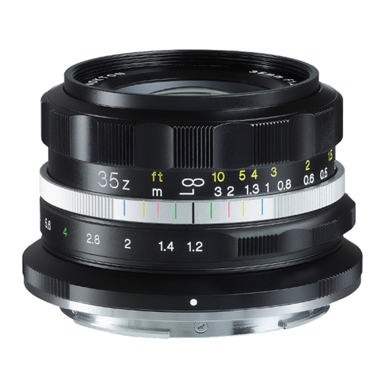 VOIGTLANDER NOKTON 35mm F1.2 Z-mount Instruction Manual