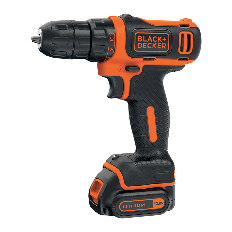 Black & Decker BDCDD12C - 12 Volt MAX Cordless drill/driver Manual