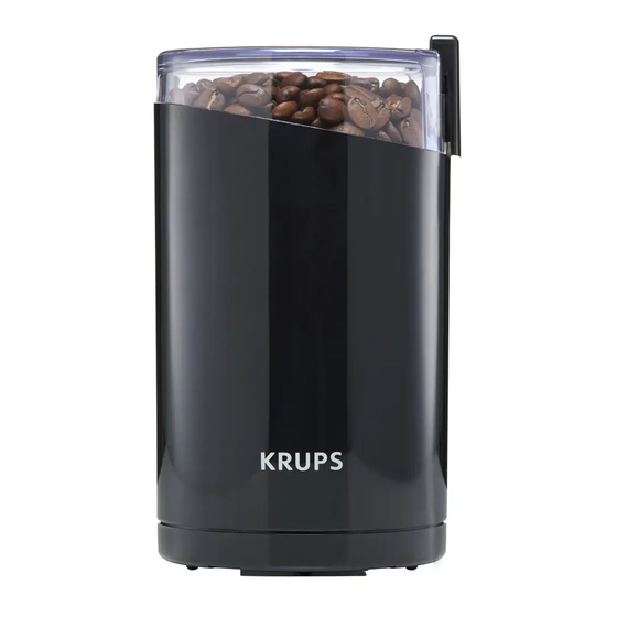 Krups EVERYDAY COFFEE AND SPICE MILL F20342 Series Manuals