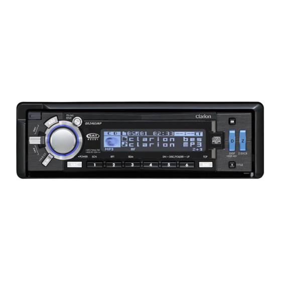 Clarion DXZ465MP Owner's Manual