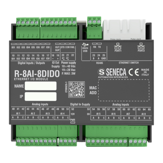 Seneca R-8AI-8DIDO Installation Manual