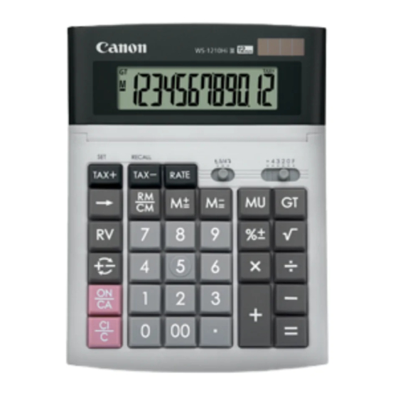 Canon WS-1210Hi III Manual
