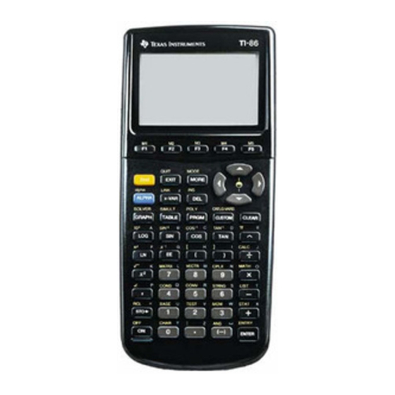 Texas Instruments TI-86 - ViewScreen Calculator Manuals