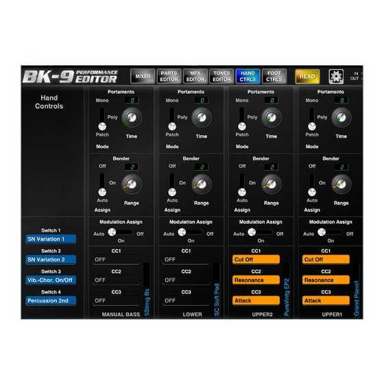 Roland BK-9 Performance Editor User Manual