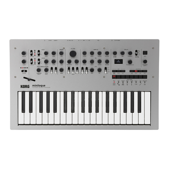 Korg minilogue Quick Start Manual