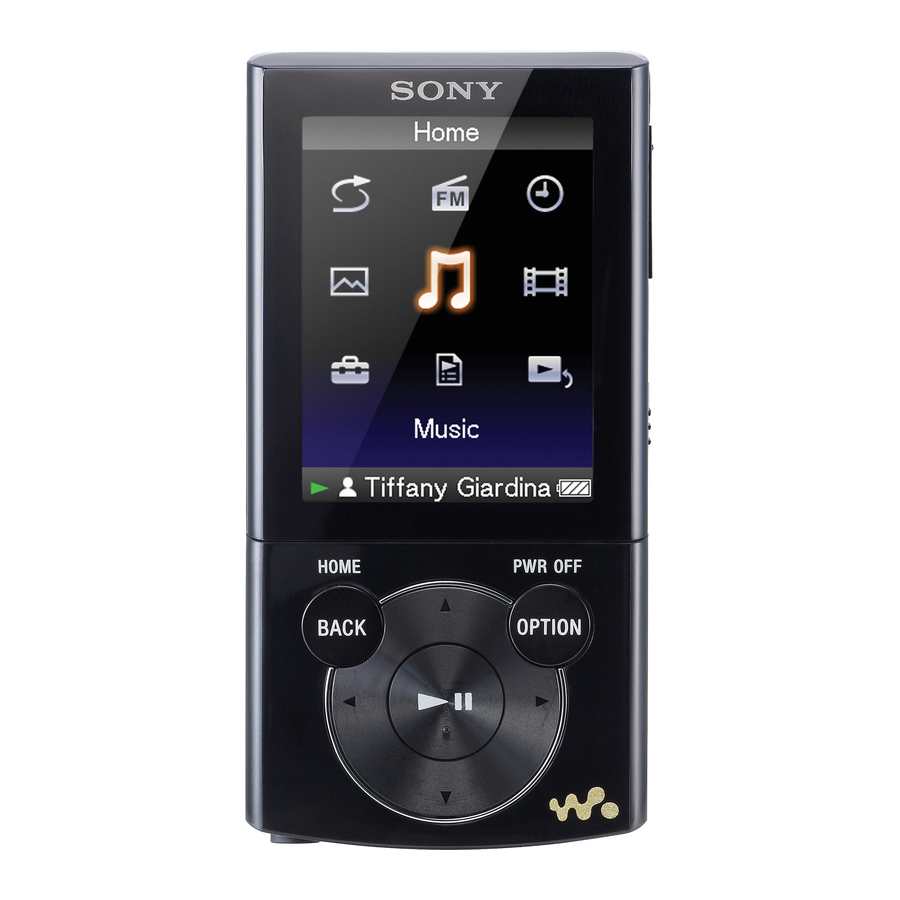 Sony NWZ-E343 - Network Walkman Manuals