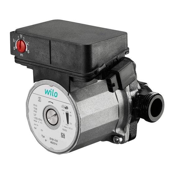 Wilo -E 25/1-5 Installation And Operating Instructions Manual