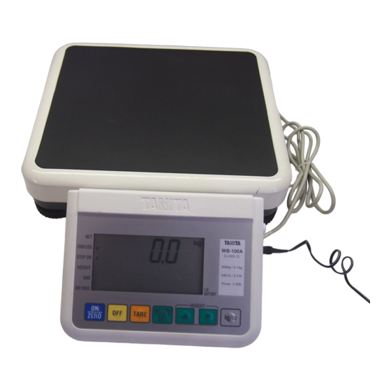 Tanita WB-100A Instruction Manual