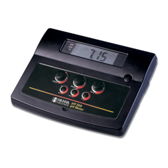 Hanna Instruments pH 209 Instruction Manual