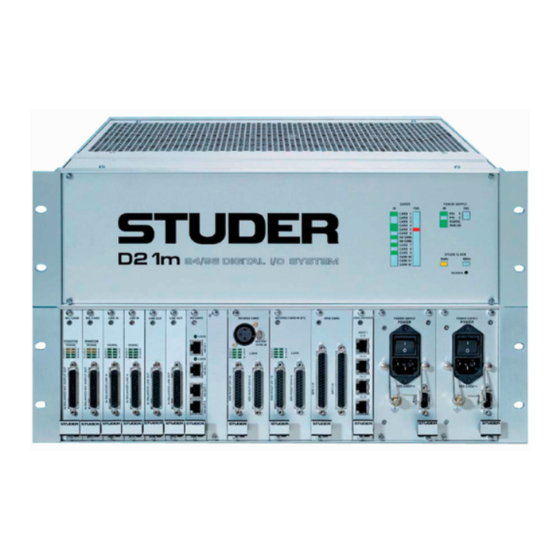 Studer D21m Product Information