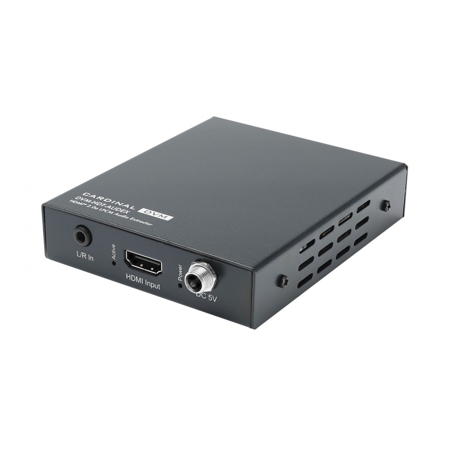 Sommer Cable CARDINAL DVM-HDT-AUDEX Manuals