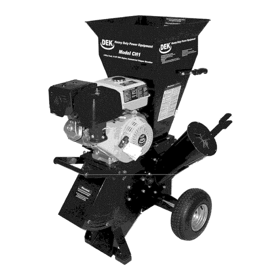 DEK 2-Way Feed Chipper/Shredder Owner's Manual
