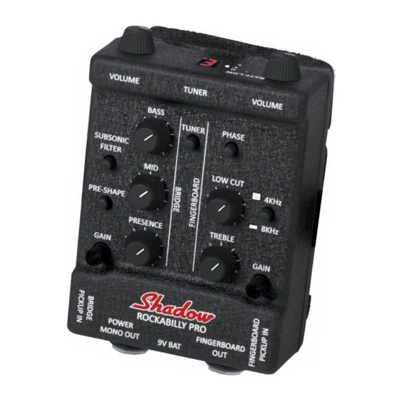 Shadow rockability pro pb-pro Owner's Manual