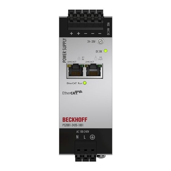 Beckhoff PS2001-2420-1001 Installation Manual