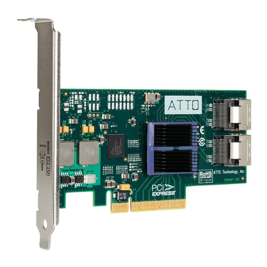 ATTO Technology 6-Gb/sec SAS/SATA Host Adapter H608 Specification Sheet