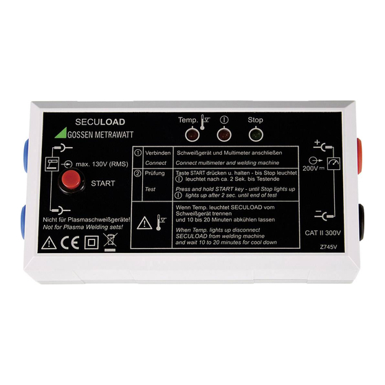 Gossen MetraWatt SECULOAD Operating Instructions