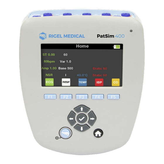 Rigel Medical PatSim 400 Quick Start Manual