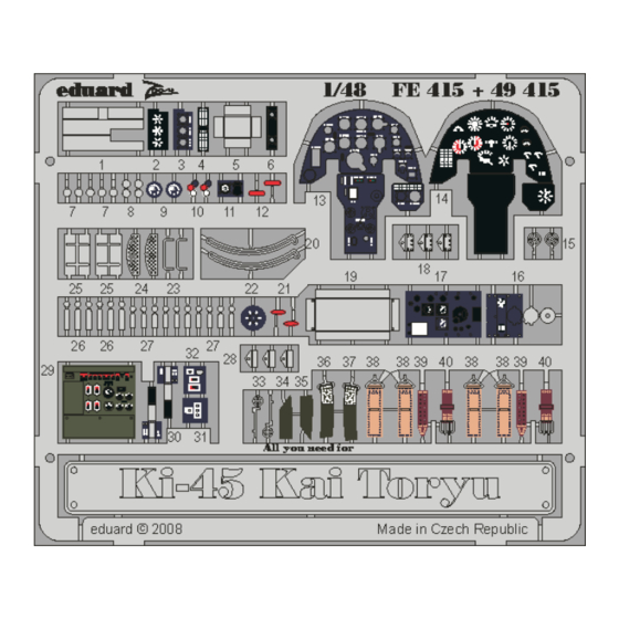 Eduard Ki-45 Kai Toryu s.adh. Instruction Sheet