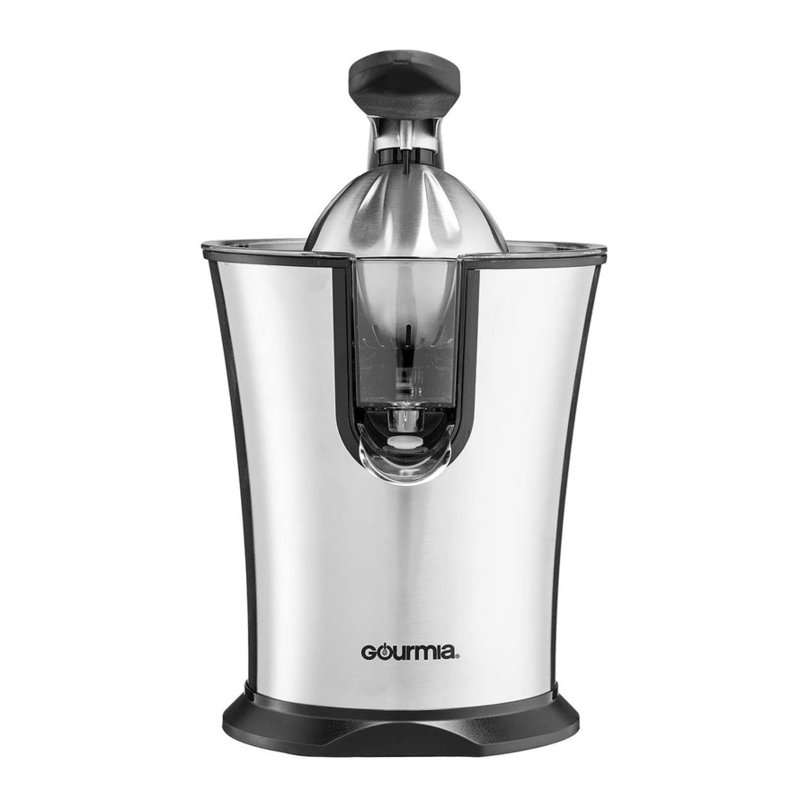 Gourmia EPJ100 - 160W POWER SQUEEZE MOTORIZED CITRUS PRESS PRO MANUAL