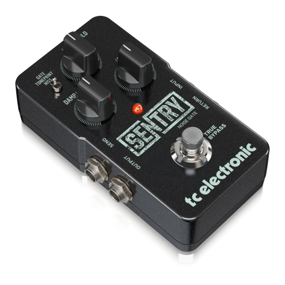 TC Electronic SENTRY NOISE GATE Quick Start Manual