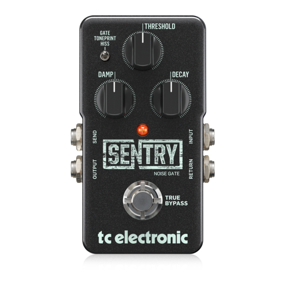 TC Electronic Sentry Noise Gate Manuals