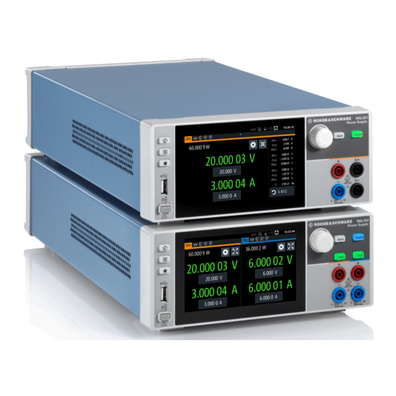 Rohde & Schwarz R&S NGM200 Series Getting Started