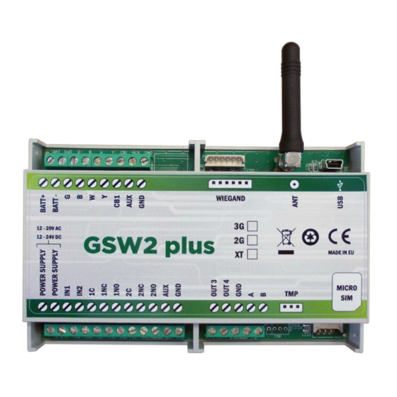 MARS COMMERCE GSW2 PLUS 1000 NEW Quick Start Manual