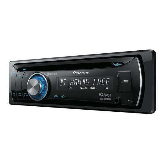 Pioneer DEH-P6100BT Installation Manual