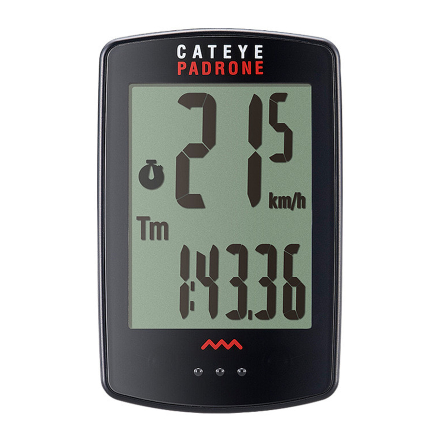 Cateye Padrone CC-PA100W - Cyclocomputer Manual