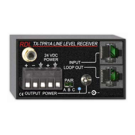 RDL TX Series Quick Start Manual